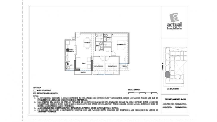 Plano del modelo A7 del proyecto Salaverry I en Magdalena Del Mar