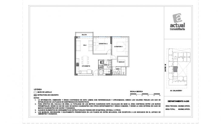 Plano del modelo A9 del proyecto Salaverry I en Magdalena Del Mar