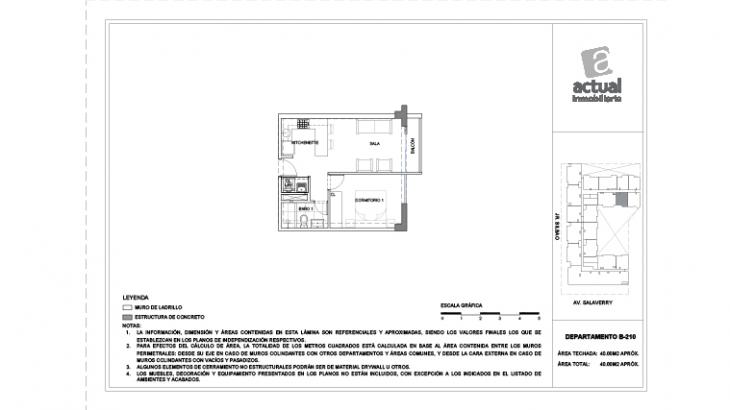 Plano del modelo B10 del proyecto Salaverry I en Magdalena Del Mar