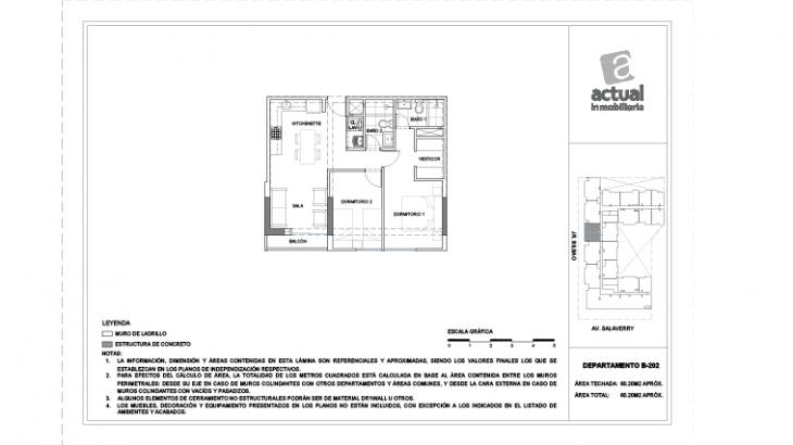 Plano del modelo B2 del proyecto Salaverry I en Magdalena Del Mar