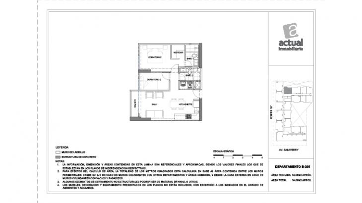 Plano del modelo B5 del proyecto Salaverry I en Magdalena Del Mar
