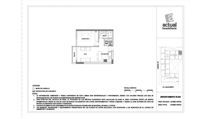 Plano del modelo B8 del proyecto Salaverry I en Magdalena Del Mar