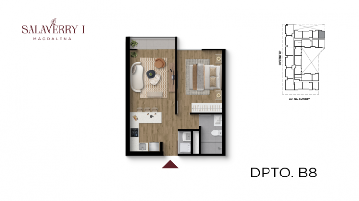 Plano del modelo B8 del proyecto Salaverry I en Magdalena Del Mar
