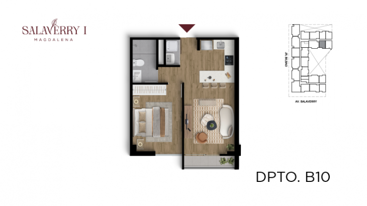 Plano del modelo B10 del proyecto Salaverry I en Magdalena Del Mar