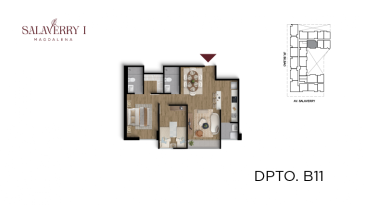 Plano del modelo B11 del proyecto Salaverry I en Magdalena Del Mar