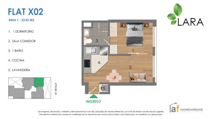 Plano del modelo X02 del proyecto LARA en Pueblo Libre