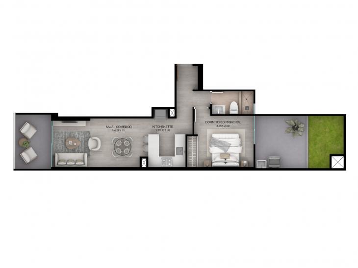 Plano del modelo 103 del proyecto AMARELA en San Miguel