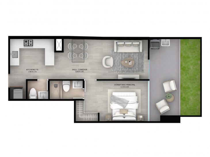Plano del modelo 104 del proyecto AMARELA en San Miguel