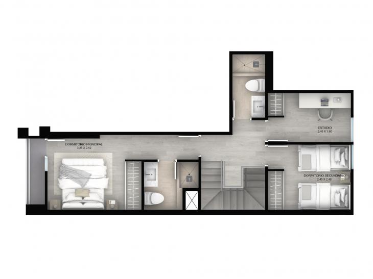 Plano del modelo 204 del proyecto AMARELA en San Miguel