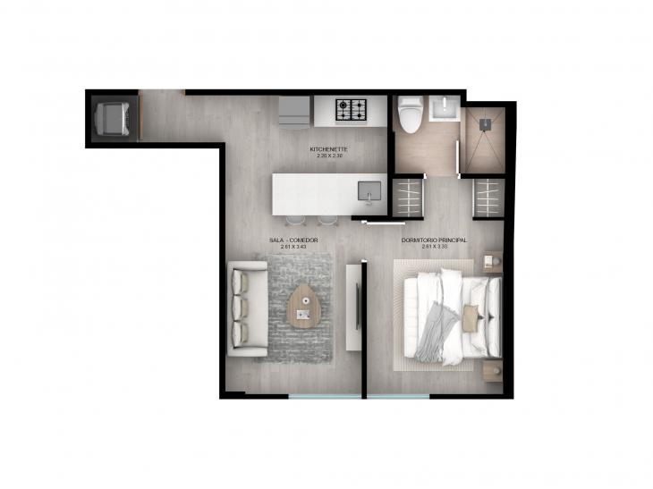 Plano del modelo 205 del proyecto AMARELA en San Miguel