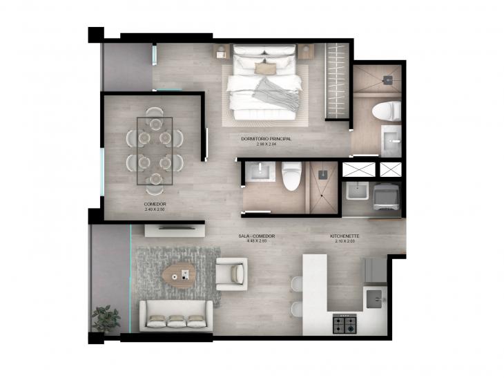 Plano del modelo 302 del proyecto AMARELA en San Miguel
