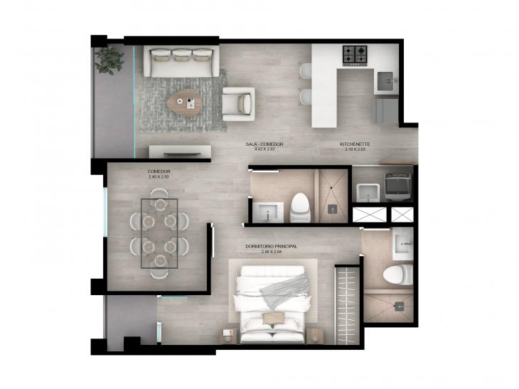 Plano del modelo 503 del proyecto AMARELA en San Miguel