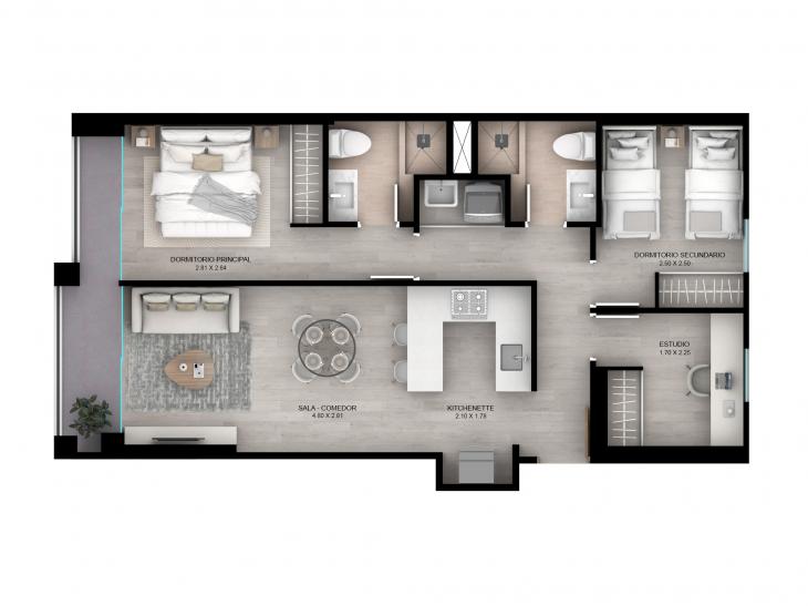 Plano del modelo 701 del proyecto AMARELA en San Miguel