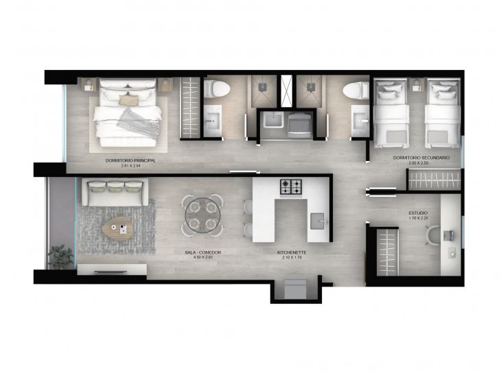 Plano del modelo 801 del proyecto AMARELA en San Miguel