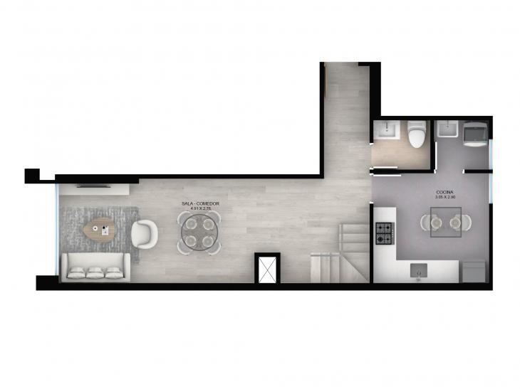 Plano del modelo 1004 del proyecto AMARELA en San Miguel