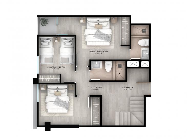 Plano del modelo 1102 del proyecto AMARELA en San Miguel