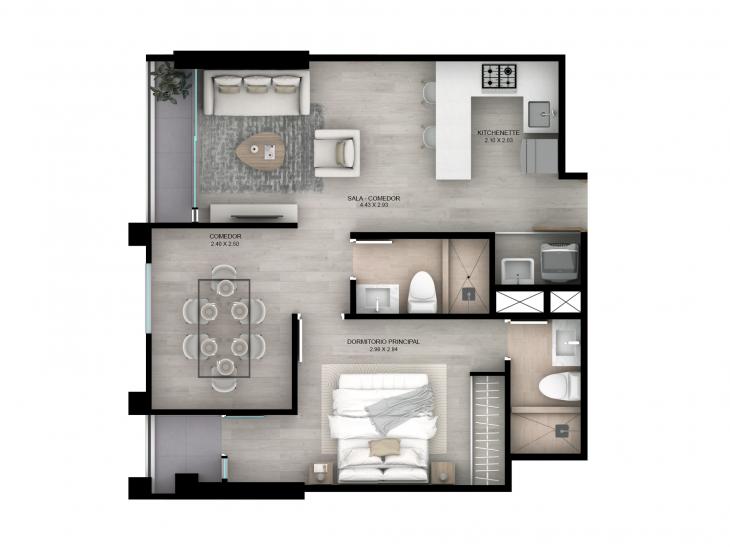 Plano del modelo 203 del proyecto AMARELA en San Miguel