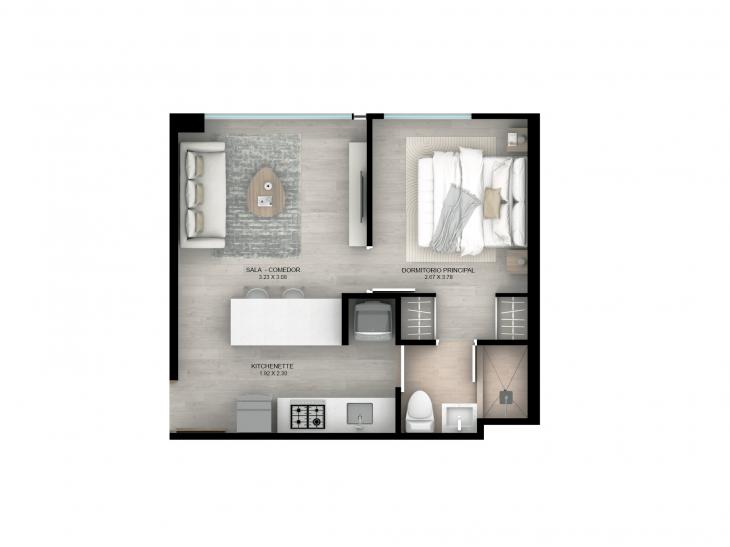 Plano del modelo 406 del proyecto AMARELA en San Miguel