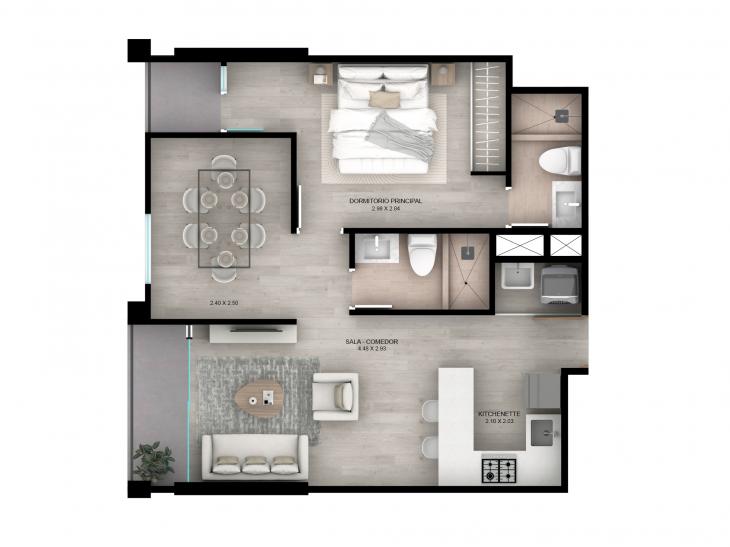 Plano del modelo 502 del proyecto AMARELA en San Miguel