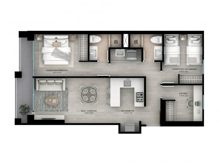 Plano del modelo 701 del proyecto AMARELA en San Miguel