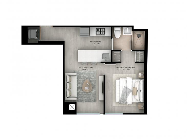 Plano del modelo 705 del proyecto AMARELA en San Miguel