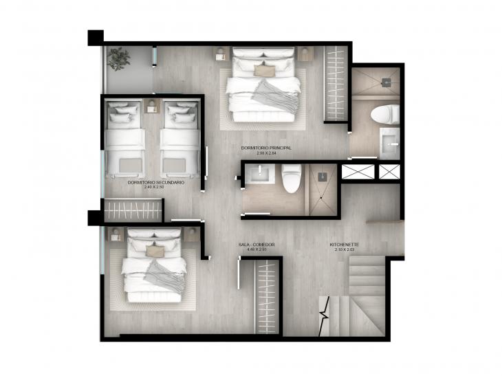 Plano del modelo 1102 del proyecto AMARELA en San Miguel