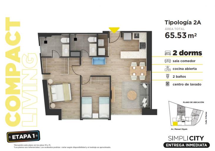 Plano del modelo 2 del proyecto Simplicity en Santiago De Surco
