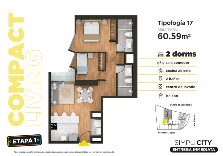 Plano del modelo 18 del proyecto Simplicity en Santiago De Surco