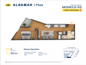 Plano del modelo Modelo 3 del proyecto Albamar | Flex en Cercado De Lima