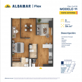 Plano del modelo Modelo 11 del proyecto Albamar | Flex en Cercado De Lima