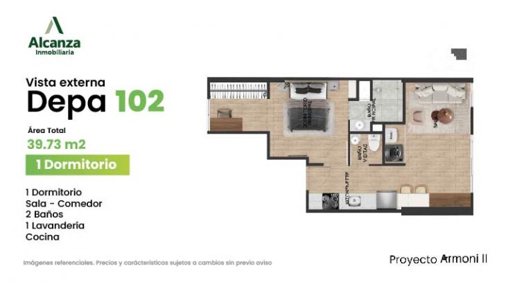 Plano del modelo Tipo 2 del proyecto Armoni II en La Victoria