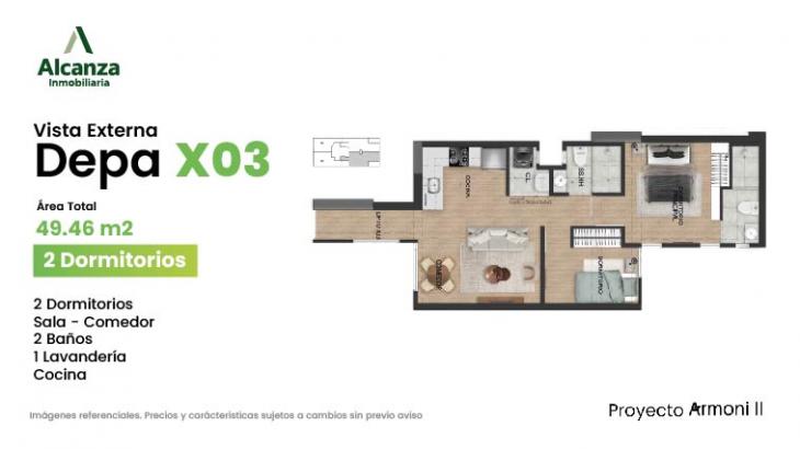 Plano del modelo X3 del proyecto Armoni II en La Victoria