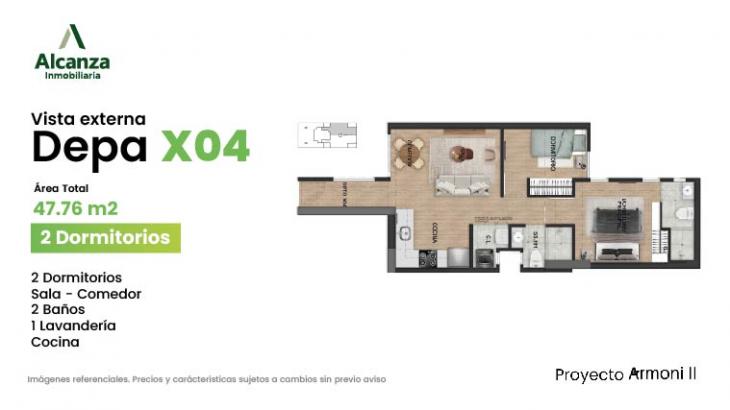 Plano del modelo X4 del proyecto Armoni II en La Victoria