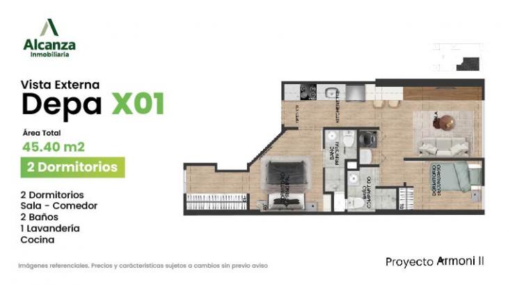 Plano del modelo X1 del proyecto Armoni II en La Victoria