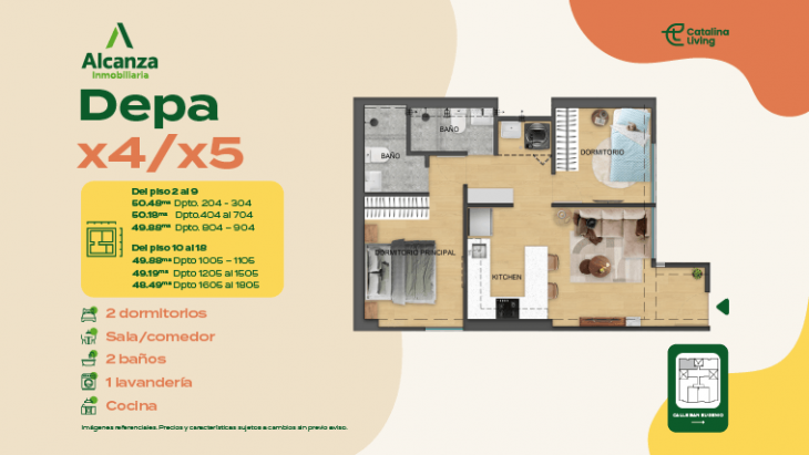 Plano del modelo X5 del proyecto CATALINA LIVING en La Victoria