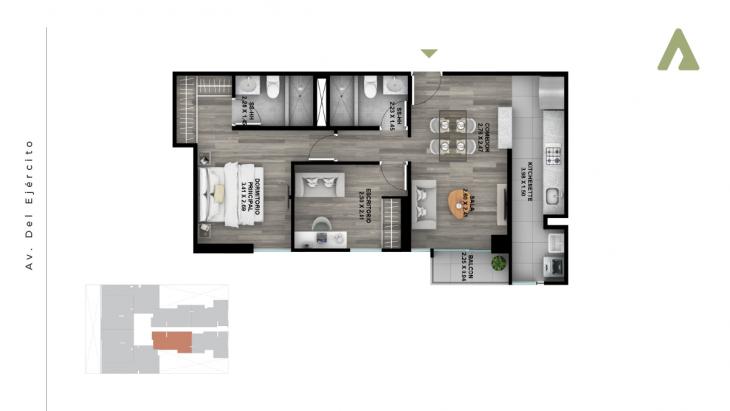 Plano del modelo x05 del proyecto Founder en Miraflores