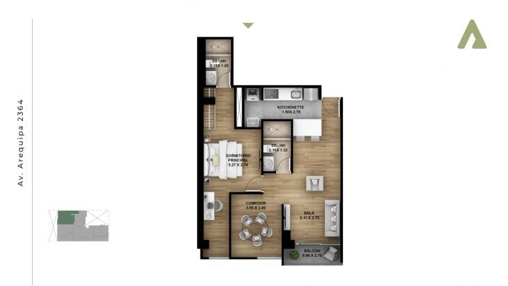 Plano del modelo TIPO X03 del proyecto Nara en Lince