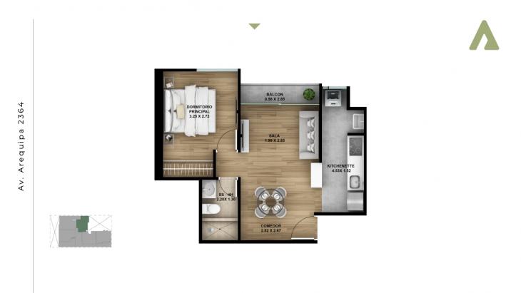 Plano del modelo TIPO X04 del proyecto Nara en Lince