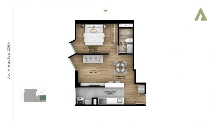 Plano del modelo TIPO X06 del proyecto Nara en Lince