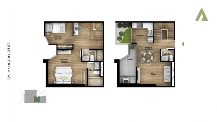 Plano del modelo DUPLEX 2205 del proyecto Nara en Lince
