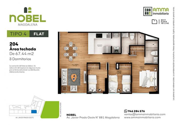 Plano del modelo Tipo 4 del proyecto NOBEL en Magdalena Del Mar