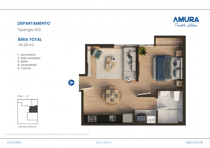 Plano del modelo X03 del proyecto Amura Pueblo Libre en Pueblo Libre