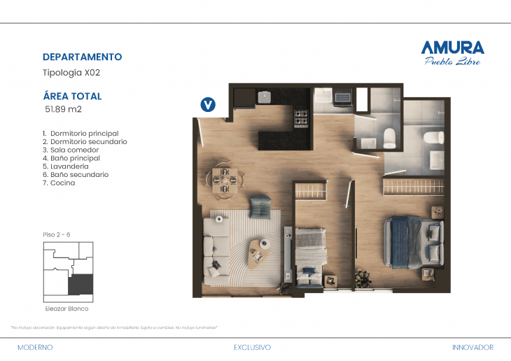 Plano del modelo X02 del proyecto Amura Pueblo Libre en Pueblo Libre
