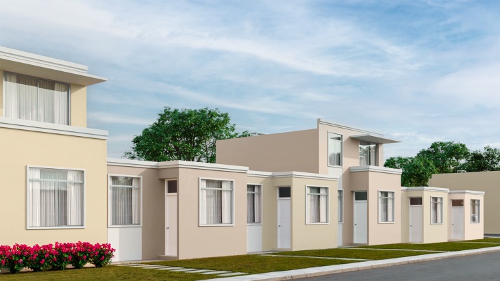 Fachada principal del proyecto Quinta Amelia en Piura