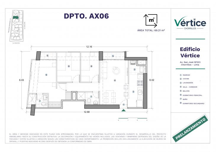 Plano del modelo X06 del proyecto Vértice en Chorrillos