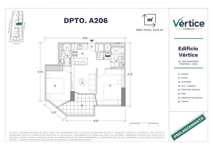 Plano del modelo 206 del proyecto Vértice en Chorrillos