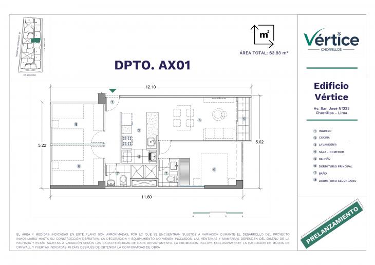 Plano del modelo X01 del proyecto Vértice en Chorrillos