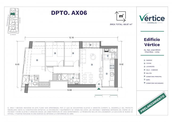 Plano del modelo X06 del proyecto Vértice en Chorrillos