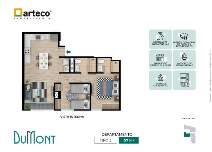 Plano del modelo TIPO 3 del proyecto DuMont en Jesus Maria