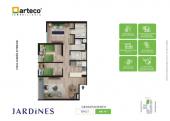 Plano del modelo TIPO 1 del proyecto Jardines en Chorrillos
